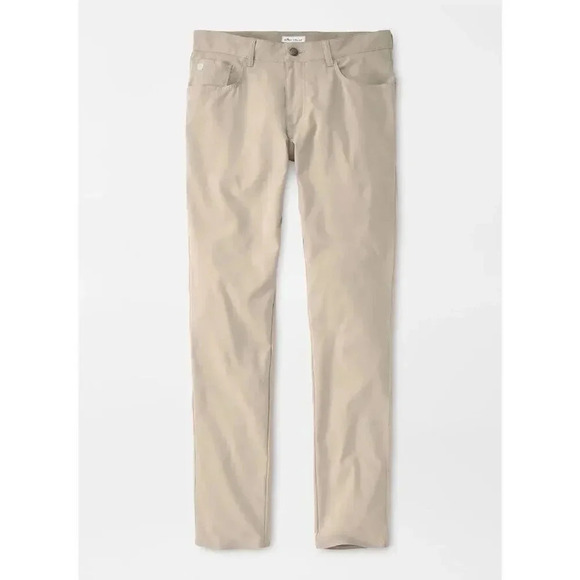 Peter Millar Beige Tan 5-Pocket Performance Pants Trousers 42x32 - Picture 1 of 9